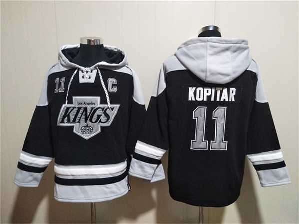 Men's Los Angeles Kings #11 Anze Kopitar Black Ageless Must-Have Lace-Up Pullover Hoodie,We sell and wholesale Men's Los Angeles Kings #11 Anze Kopitar Black Ageless Must-Have Lace-Up Pullover Hoodie on line form chian!